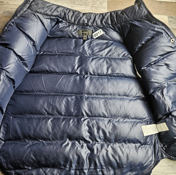 J. Crew Down Puffer Vest Women's Large Navy Blue - Picture 5 of 12